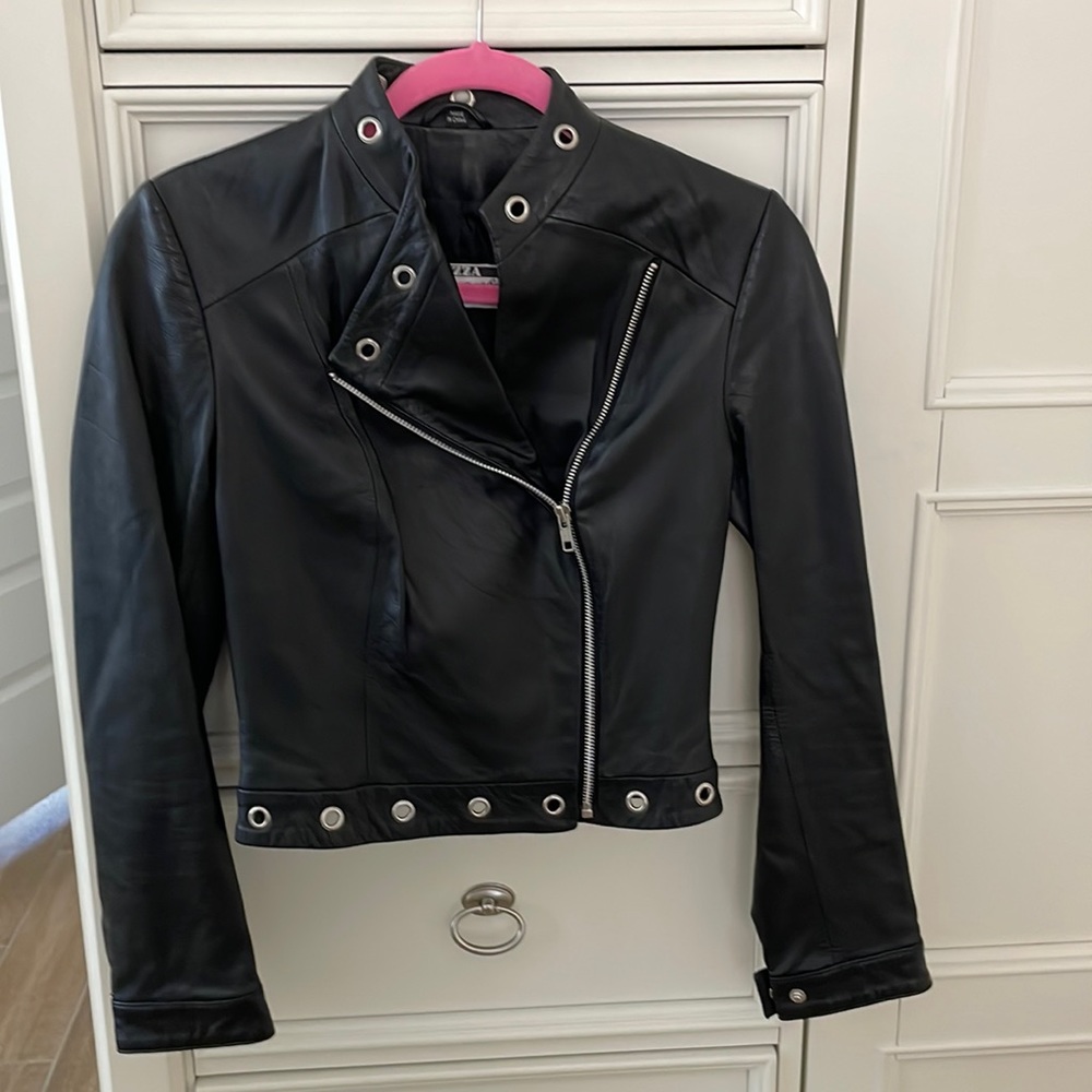 Vintage Leather jacket, Michael Hoban, size P, black